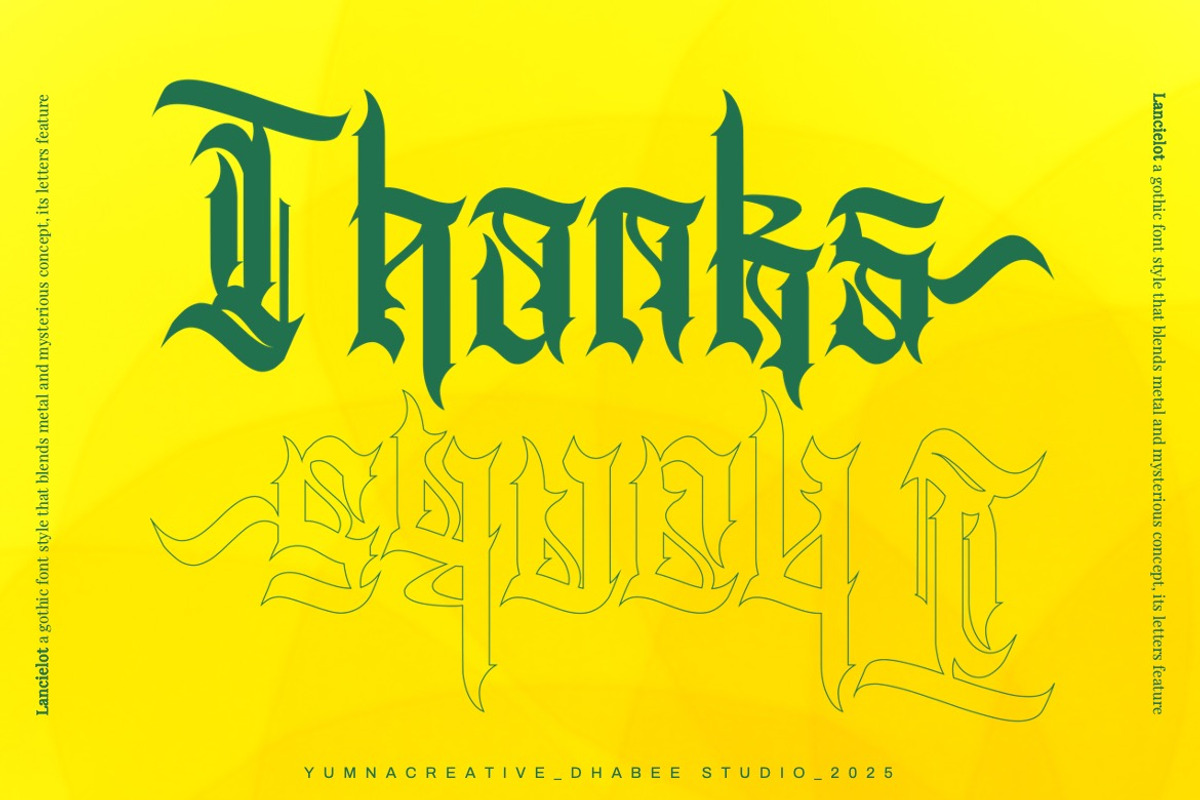 Lancielot - Medieval Blackletter, a Blackletter Font by Dhabee (Photo 4 of 15)