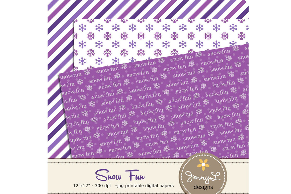 Snow Digital Papers, a Pattern Graphic by JennyL Designs (Photo 2 of 4)