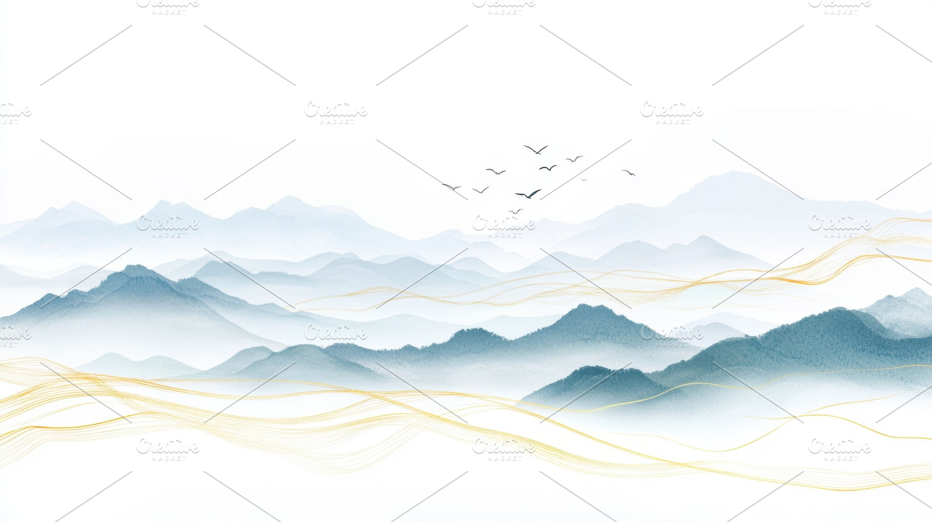 Misty mountains with birds, a Photo by Beautiful things
