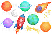 Watercolor Space Illustrations, an Illustration by Doodle and Stitch (Thumbnail 3 of 4)