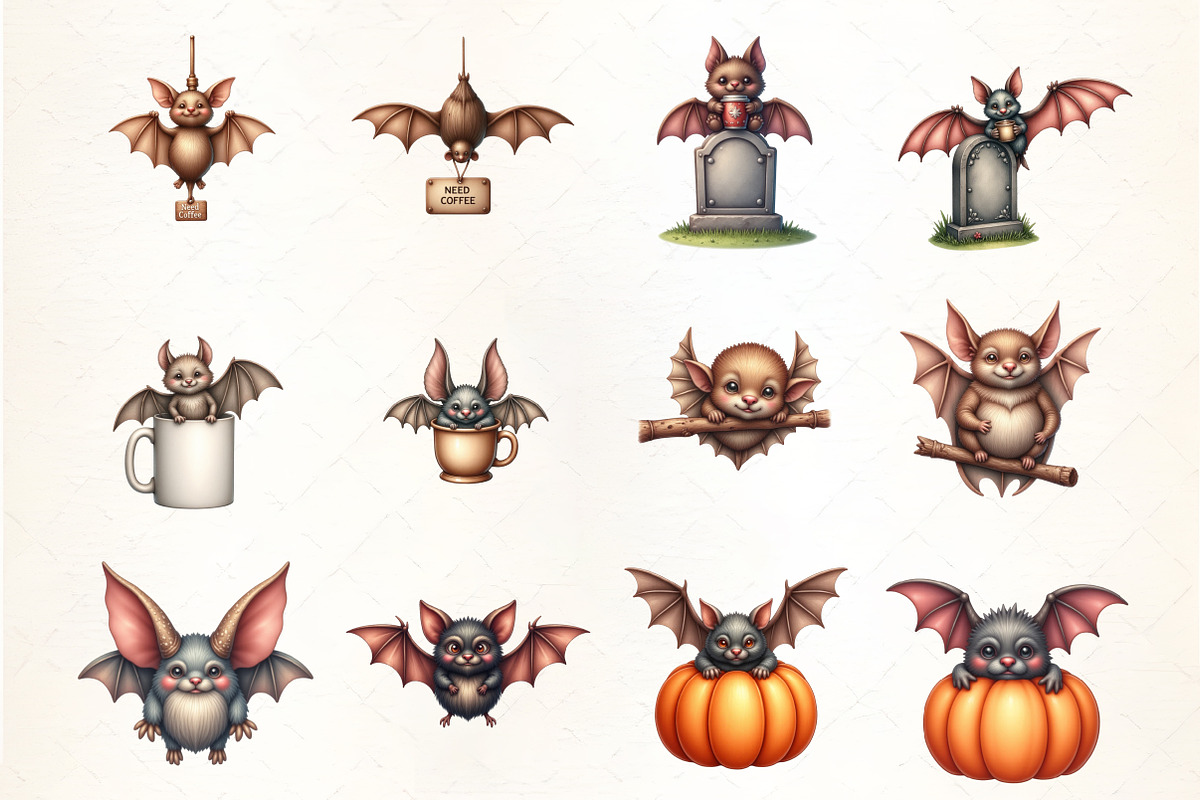 Batty Without Coffee Png,Halloween P, an Illustration by CrexoraLab (Photo 2 of 5)