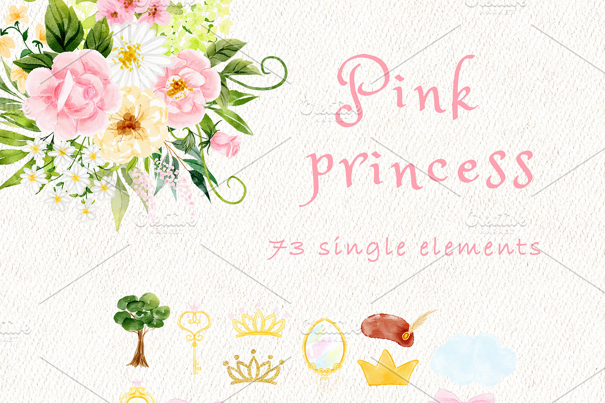 Pink baby princess clipart, a Decorative Illustration by heyiamalice (Photo 6 of 13)