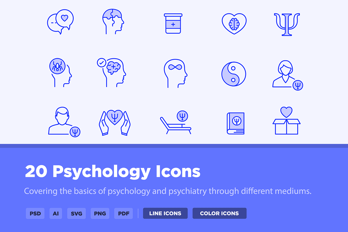 20 Psychology Icons, an Icon by Creative VIP (Photo 1 of 5)
