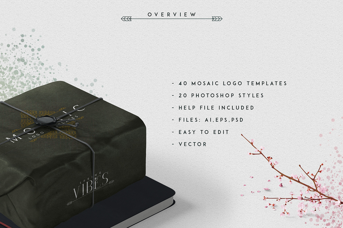 [Spring Vibes] 40 Mosaic Logos -50%, a Branding & Logo Template by VP Fonts (Photo 2 of 27)