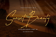 Sunset Beauty - Stylish Script Font, a Script Font by RHD Creative Studio (Thumbnail 1 of 12)