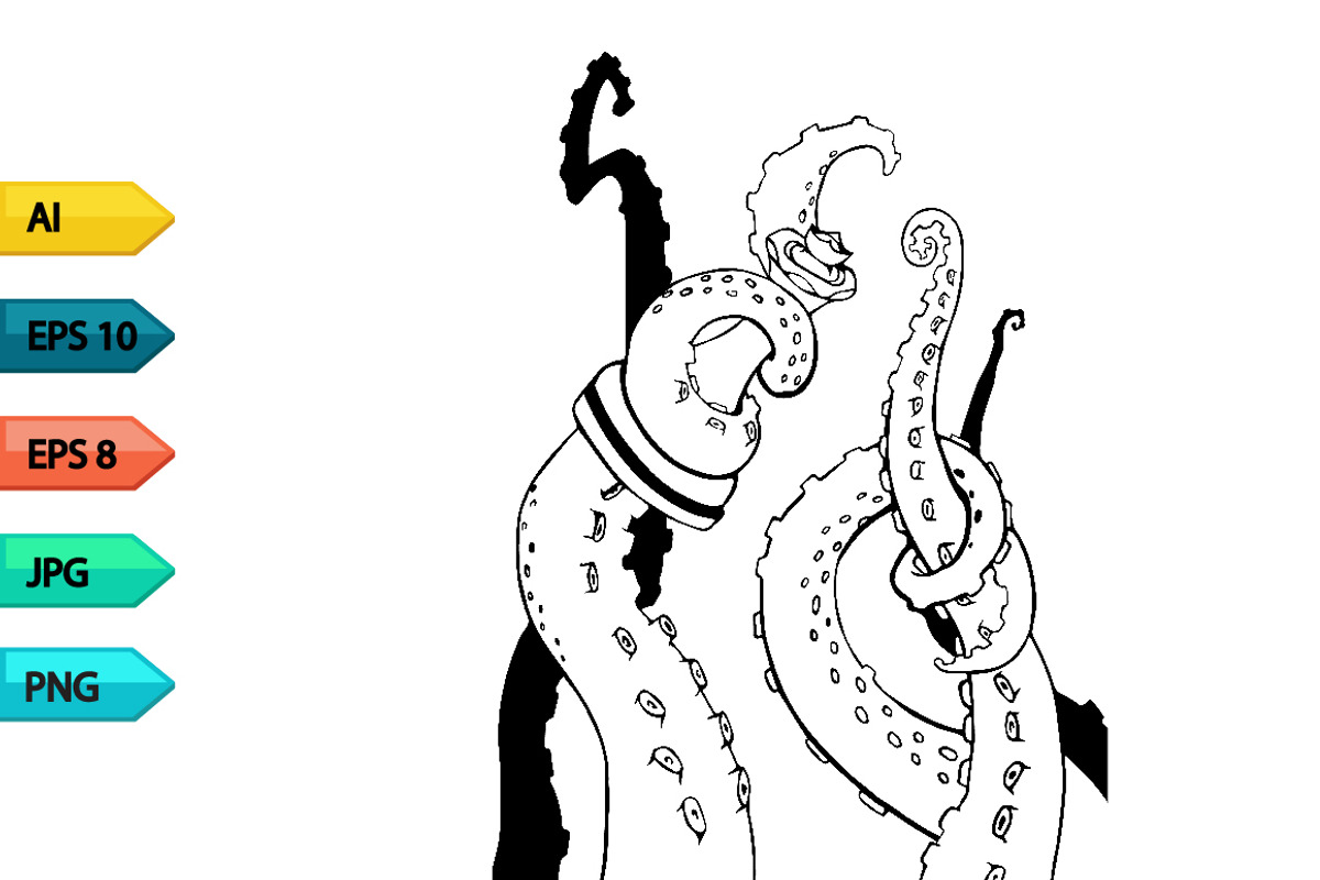 Vector sketch octopus tentacles, a Pattern Graphic by julia_musdotter (Photo 2 of 10)