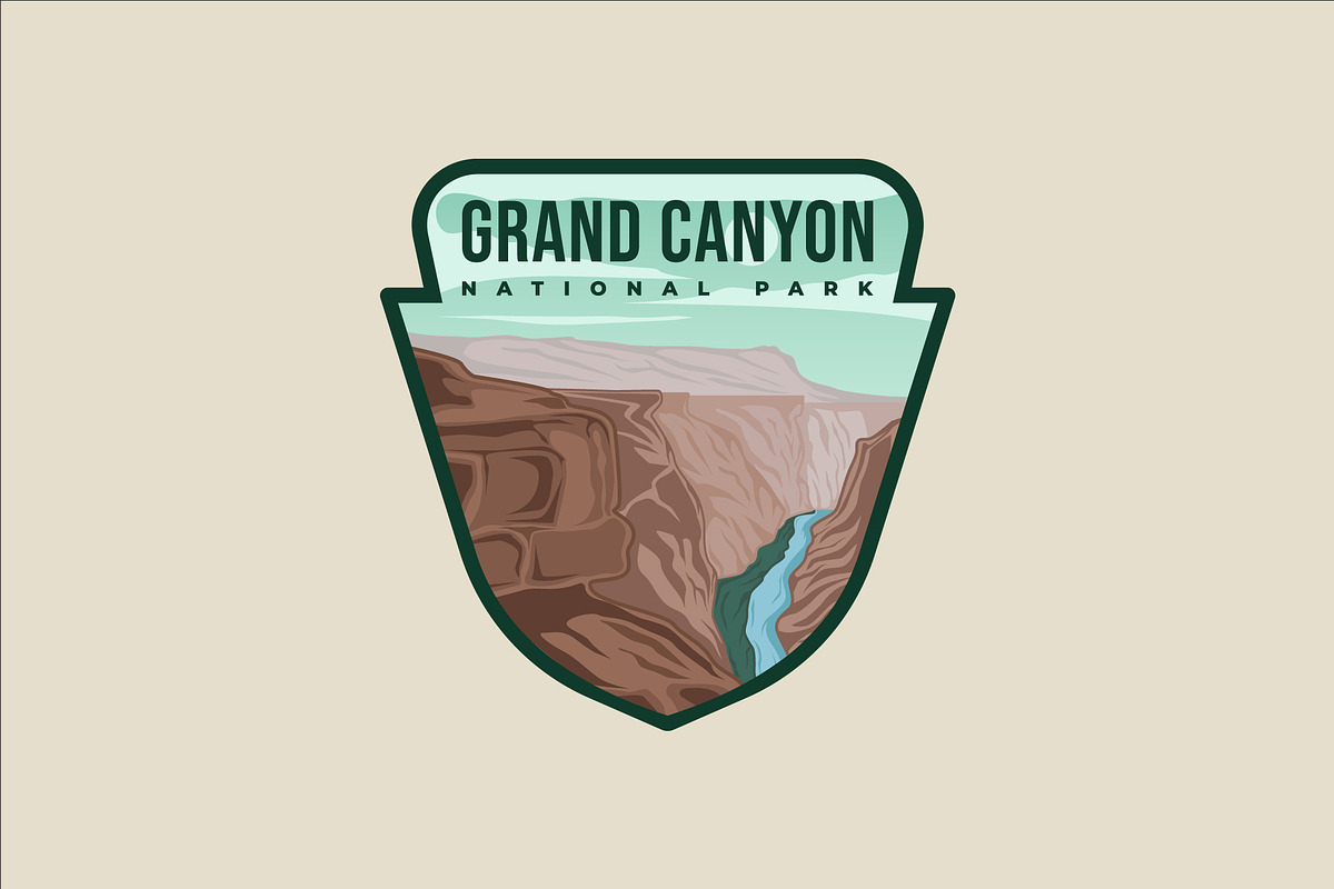 grand canyon emblem logo vector, a Branding & Logo Template by zyxroun shop