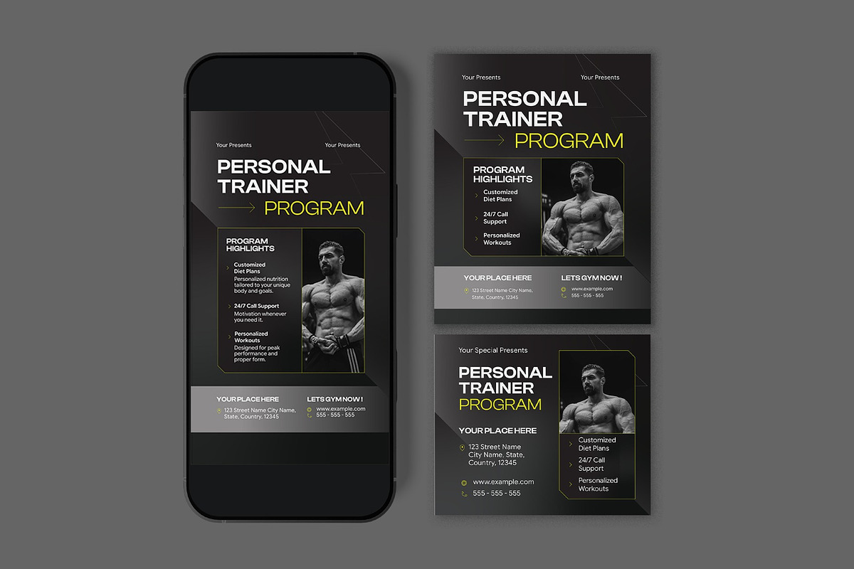 Personal Trainer Program Flyer, a Flyer Template by graphicook (Photo 3 of 3)