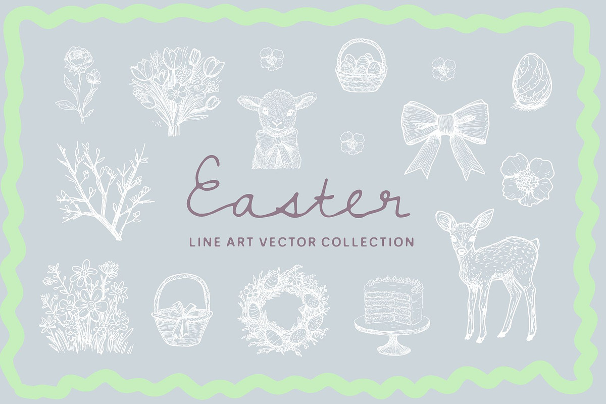 Happy Easter vector clipart, a Seasonal Illustration by vanloveart (Photo 1 of 6)