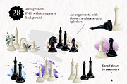 Chess Checkers Backgammon Clipart, a Sport Illustration by Elena Malgina Clipart (Thumbnail 5 of 11)