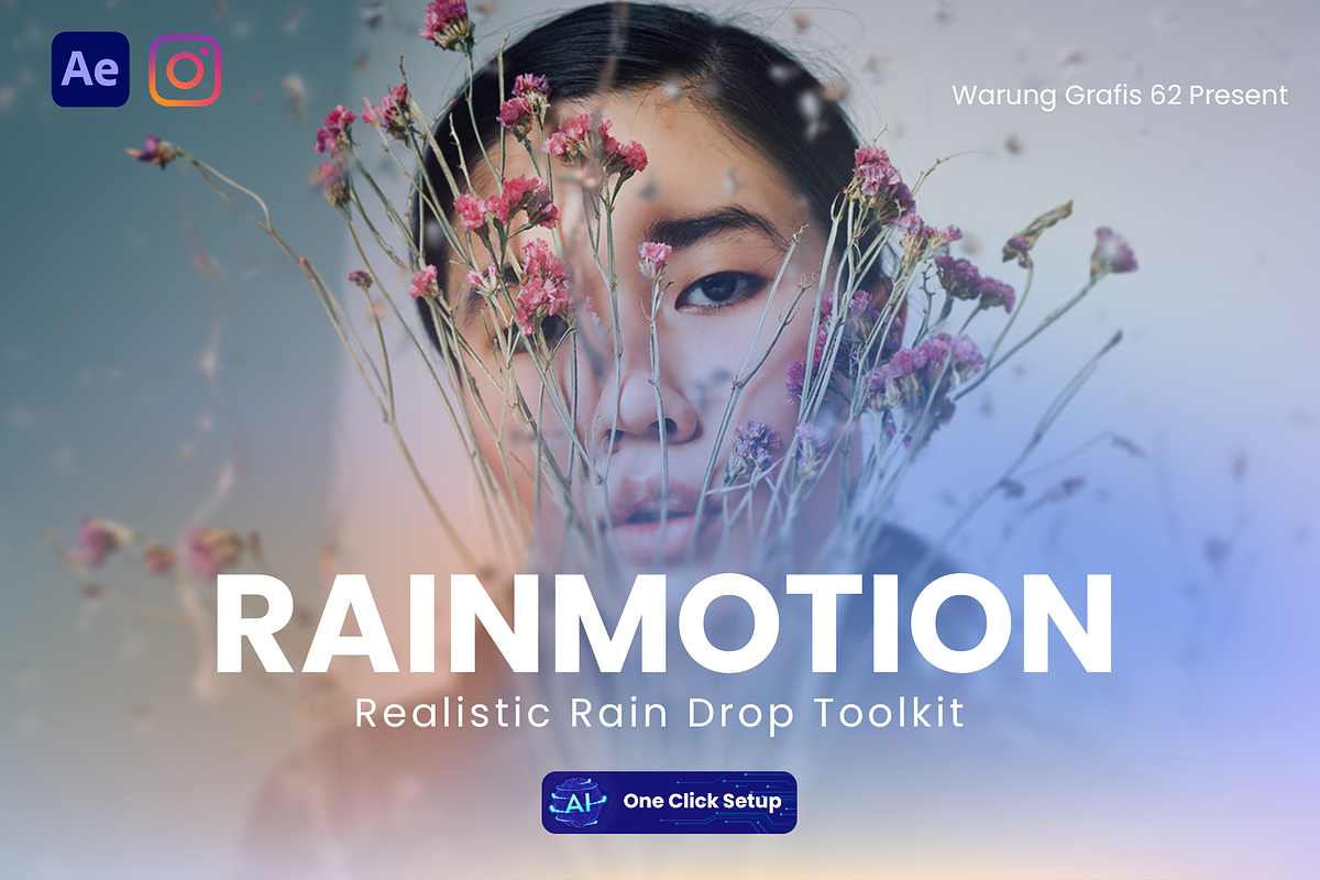 Realistic Rain Drop for After Effect, a Social Media Template by Migunani Studio (Photo 1 of 7)