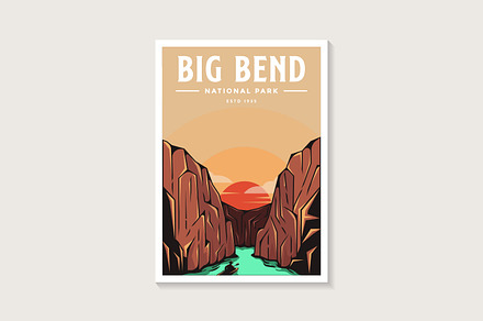 Big Bend National Park poster vector, an Illustration by DOMHOUZE