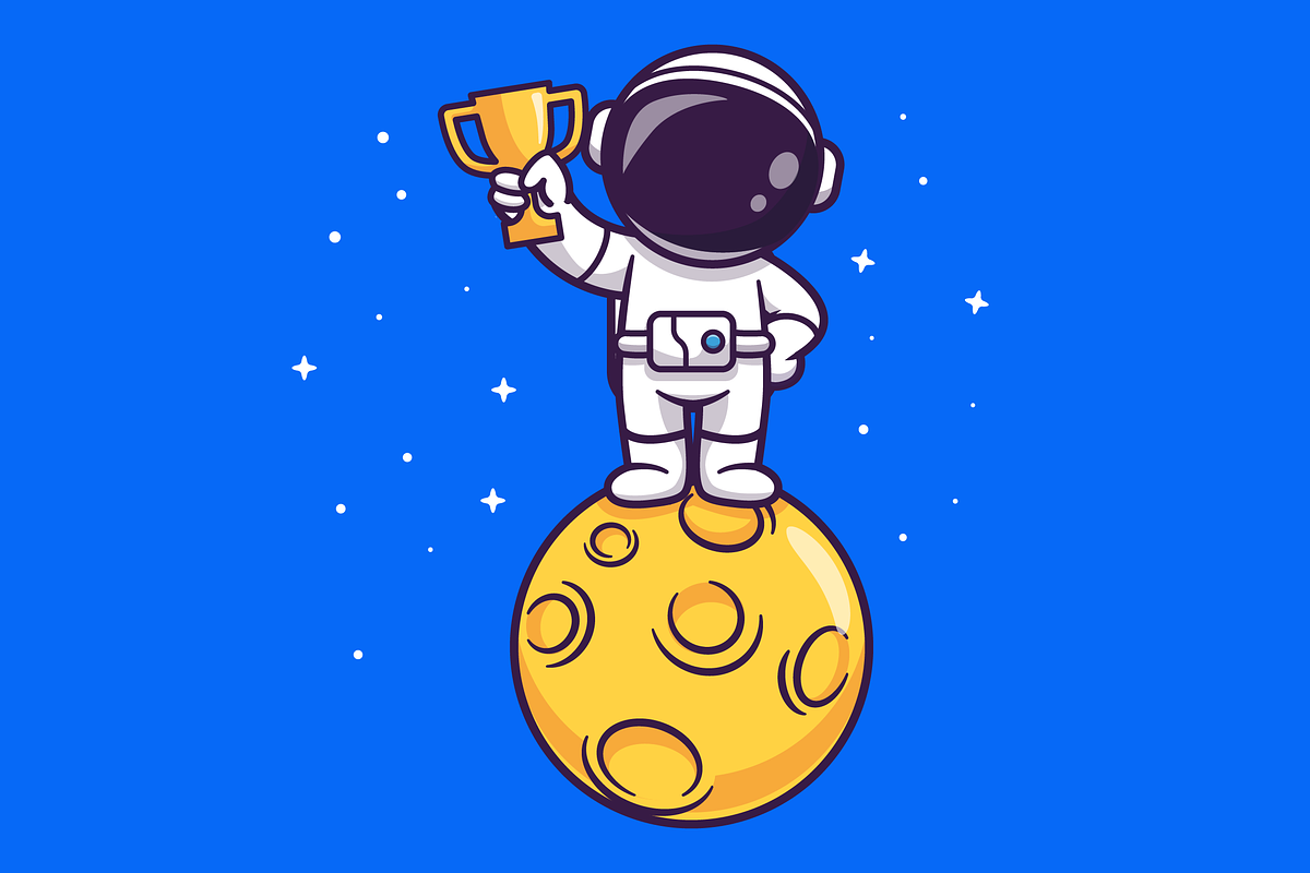 Cute Astronaut Holding Trophy, a Technology Illustration by Catalyst Labs (Photo 2 of 3)