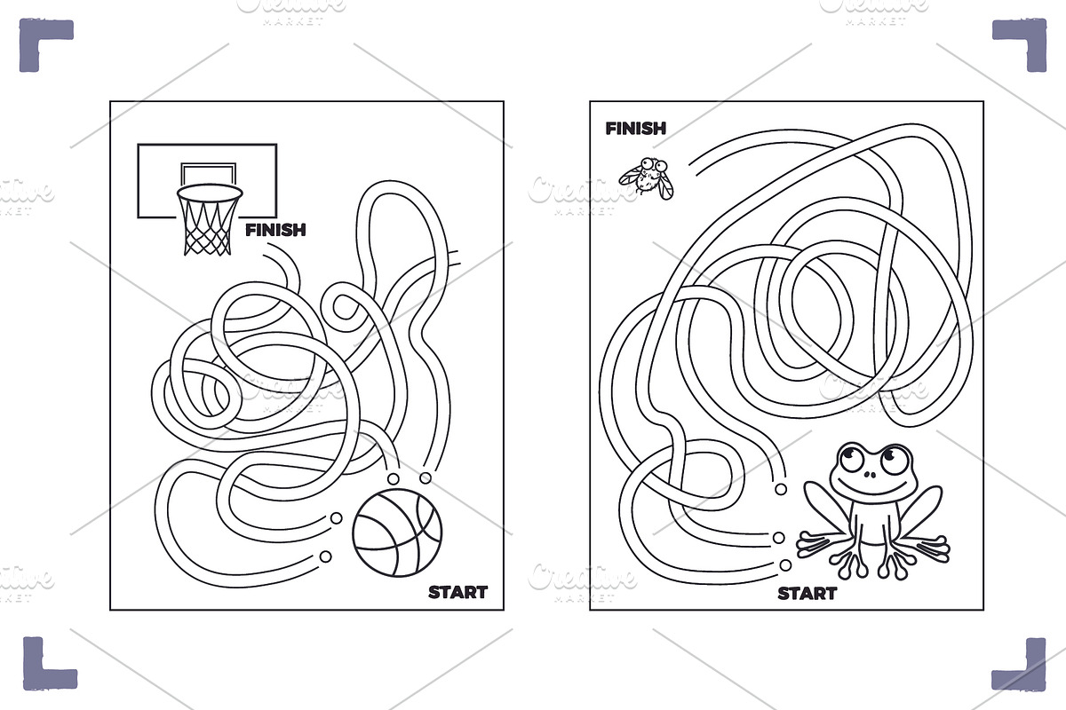 12 MAZES (activity pages), an Education Illustration by Bonfloret Studio (Photo 2 of 7)