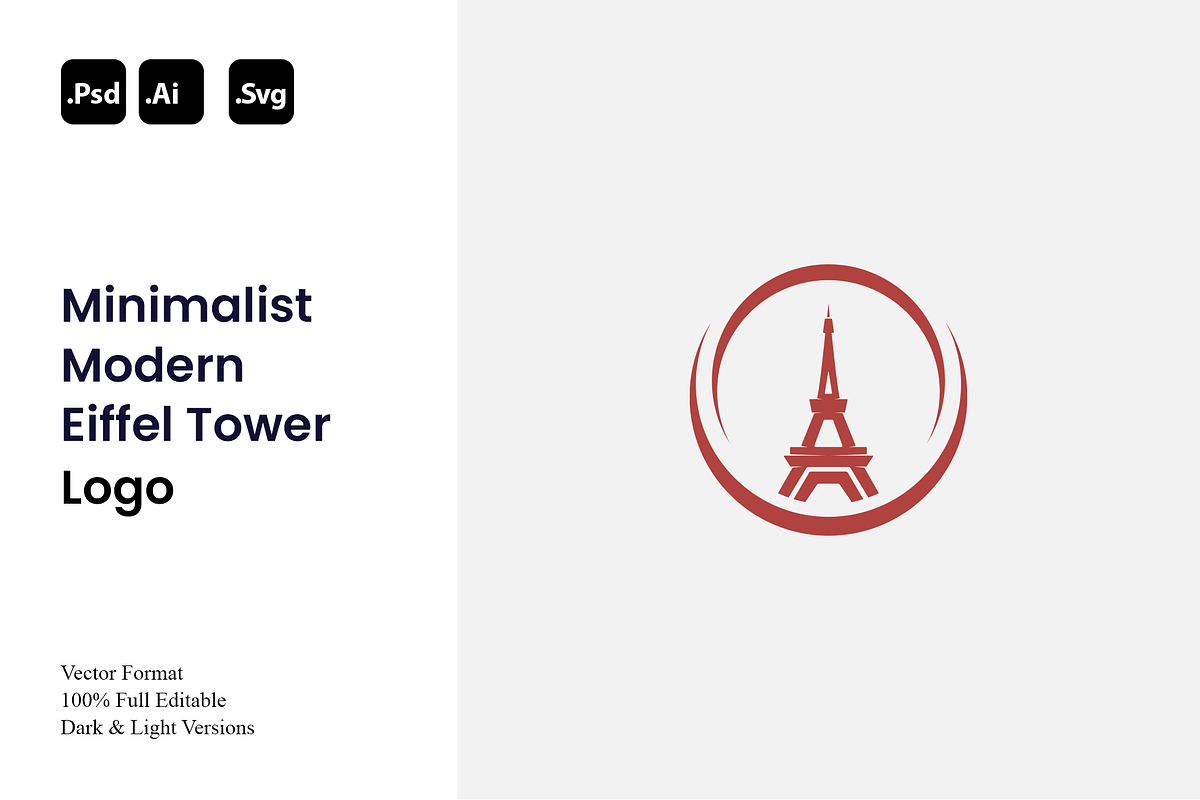 Minimalist Modern Eiffel Tower Logo, a Branding & Logo Template by Luxury Logos (Photo 1 of 4)
