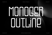 Monoger Outline - Monoline Font, a Sans Serif Font by QR Design Studio (Thumbnail 1 of 7)