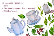 Tea Time Clipart, a Decorative Illustration by Milla_Zelenyuk_art (Thumbnail 2 of 6)