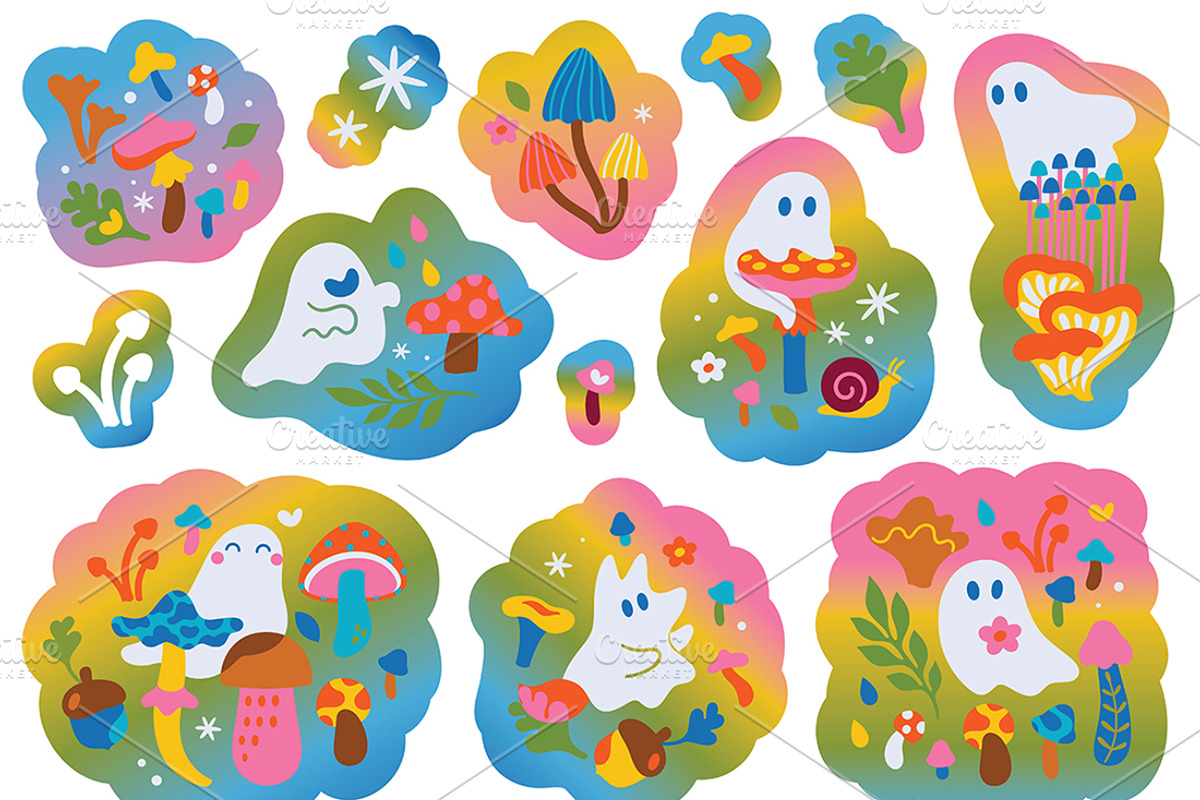 Tiny Weird Worlds Sticker Collection, an Object Illustration by PenguinHouse (Photo 7 of 18)