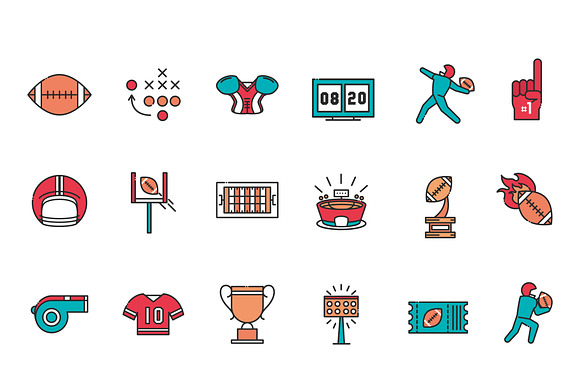 American Football Icon Set preview 2
