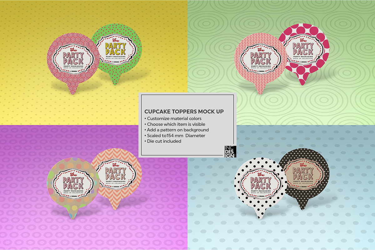 Cupcake Toppers Packaging Mockup, a Cups & Container Mockup by INCDesign (Photo 2 of 6)