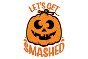 Let's Get Smashed Halloween Pumpkin, a Seasonal Illustration by Schwegel Illustration (Thumbnail 3 of 3)