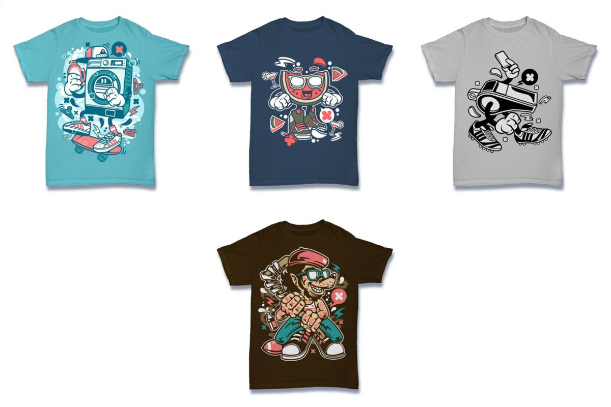 Cartoon Vector Tshirt Design Bundle, an Illustration by roach_graphic (Photo 22 of 22)