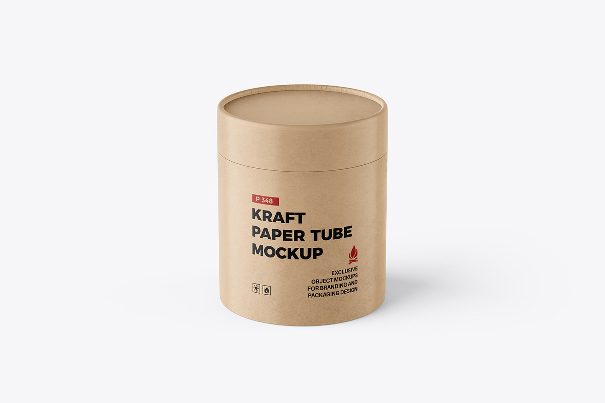 Kraft Paper Tube Branding Mockup, a Packaging Mockup by Ram Studio LLC (Photo 3 of 7)