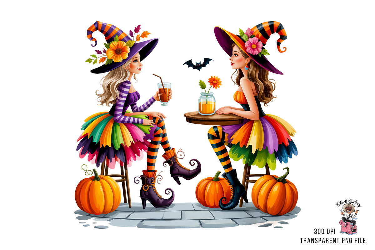 Halloween Witch PNG Clipart Bundle, a Graphic by Clipart Studio (Photo 6 of 11)