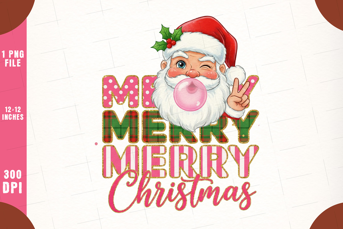 Retro Patchwork Santa Claus Png, an Illustration by SinaCreation (Photo 1 of 7)