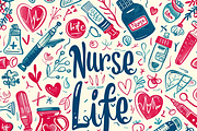 Nurse Pattern, a Background Graphic by Printable Treasure (Thumbnail 3 of 4)