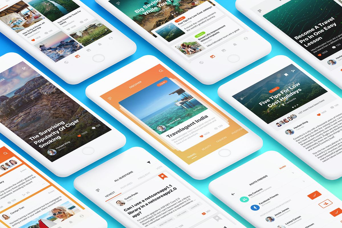 Social Mobile App UI Kit, an App Template by hoangpts (Photo 1 of 5)