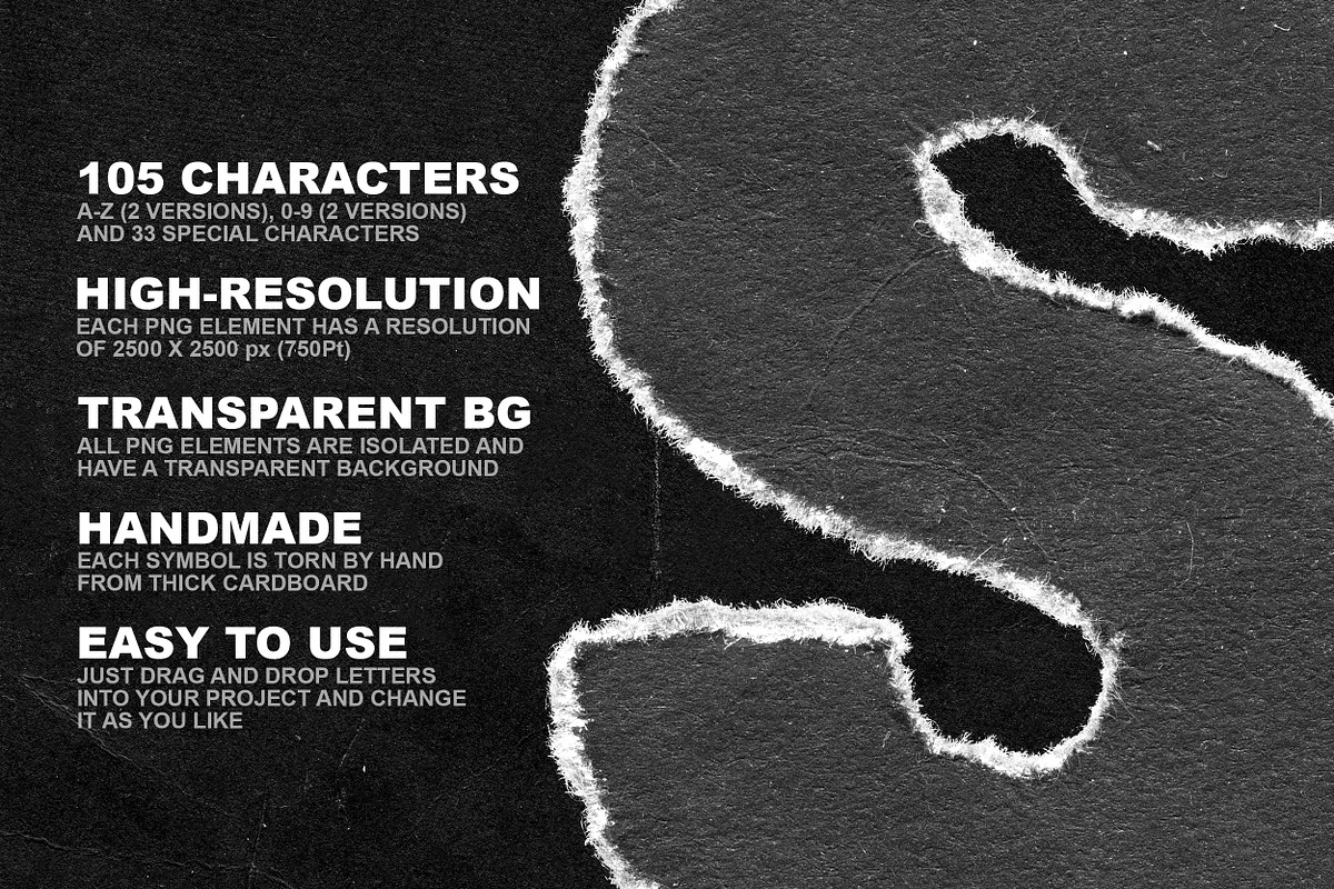 TORN PNG LETTERS PACK for Halloween, an Object Graphic by BORT GRAPHIC (Photo 2 of 11)