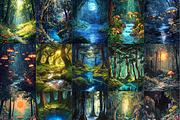 Fantasy Enchanted Forest  Paper, a Background Graphic by LA Design (Thumbnail 2 of 10)