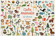 Cute Animals Big Bundle Vector, an Illustration by Hanna's ArtLab (Thumbnail 1 of 5)