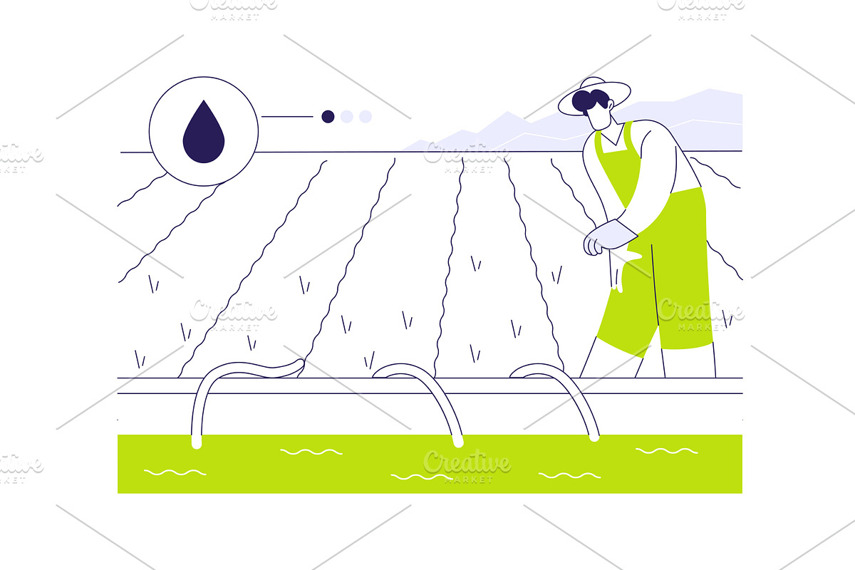 Surface irrigation systems abstract, an Illustration by Visual Generation