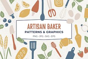 Bakery Seamless Patterns & Graphics