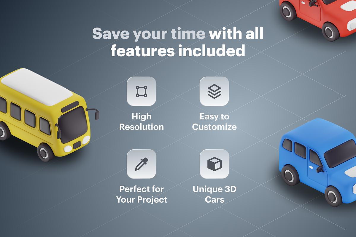 Carly - 3D Car Icon Set, a Cars & Vehicle 3D Model by Illustraly Design (Photo 3 of 8)
