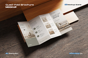 Quad-Fold Brochure Mockup