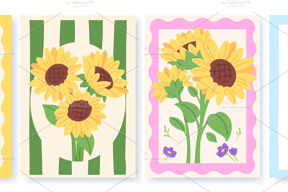 Sunflowers poster design. Stylish, an Object Graphic by LadadikArt (Photo 2 of 3)