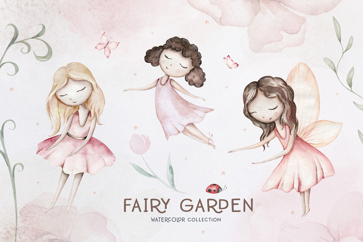 Fairy garden watercolor collection, an Object Graphic by Peace ART (Photo 5 of 14)