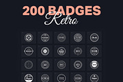 200 Retro Badges, a Branding & Logo Template by Amito Vectors (Thumbnail 1 of 11)