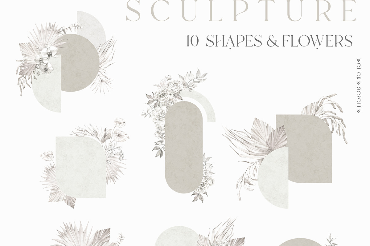 SCULPTURE White flowers collection, a Decorative Illustration by Anastezia Luneva (Photo 6 of 9)