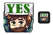 12 Brown Hair&Beard Chibi Boy Emotes, an Illustration by Custom Fonts & Patterns (Thumbnail 7 of 12)
