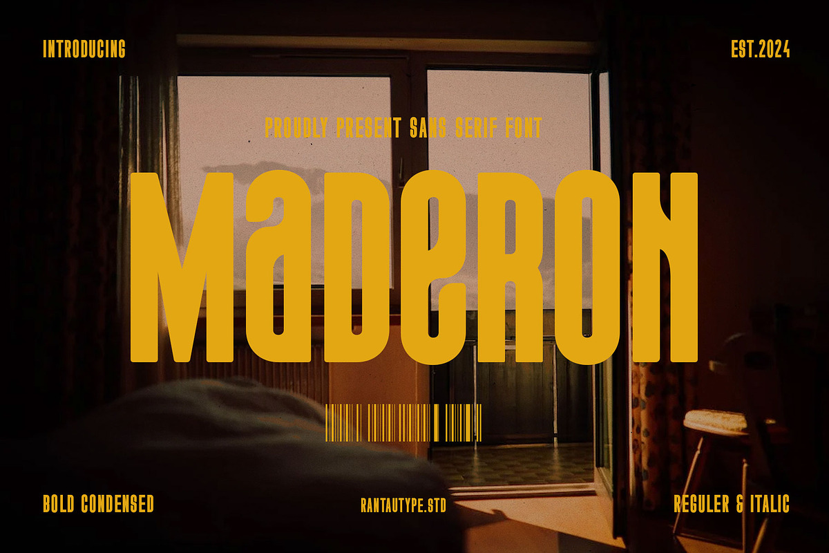 Maderon Bold Condensed Font, a Sans Serif Font by RantautypeStudio (Photo 1 of 15)