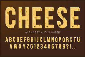 Cheese Alphabet Font Set, a Graphic by Pro_Vector