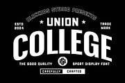Union College a Sporty Display Font, a Sans Serif Font by Blankids Studio (Thumbnail 1 of 11)