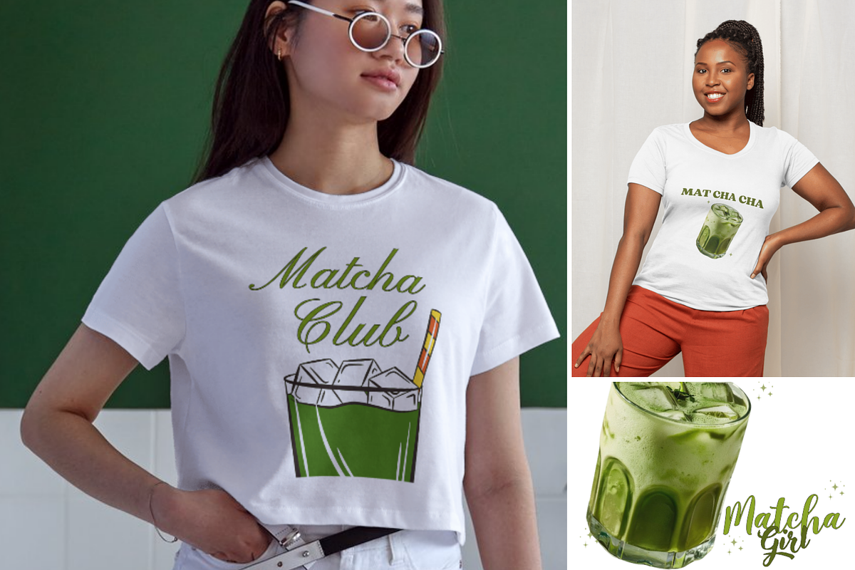 Matcha designs T-shirt Mockups, a Merchandise Mockup by KarolinaKreations (Photo 5 of 5)