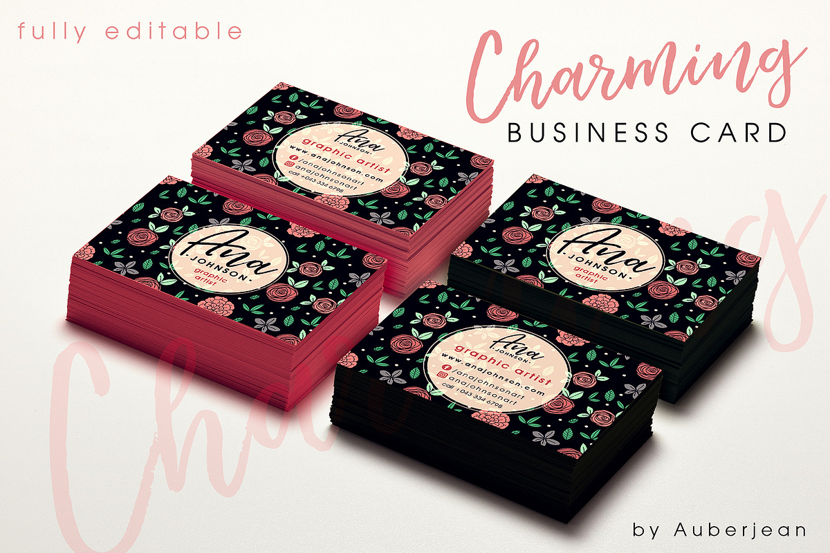 Charming Business Card, a Business Card Template by Auberjean (Photo 1 of 2)