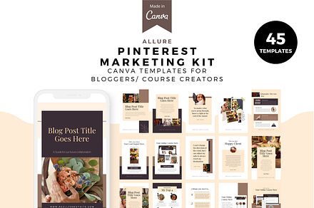 Allure Pinterest Marketing Kit Canva, a Marketing Template by The Blog Creative