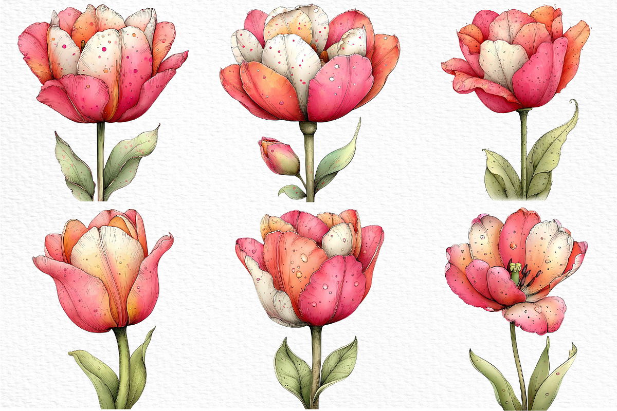 Whimsical Spring Tulip Flower Clipar, an Illustration by Craft Nest (Photo 4 of 11)